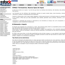 HTML5- Formularios. Nuevos Tipos de Input.