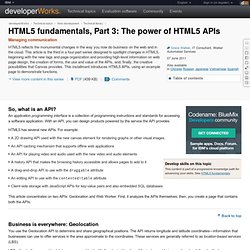 HTML5 fundamentals, Part 3: The power of HTML5 APIs