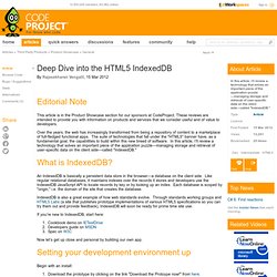Deep Dive into the HTML5 IndexedDB