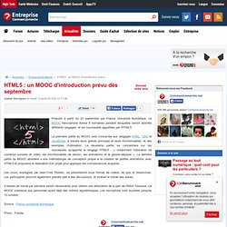 HTML5 : un MOOC d'introduction prévu dès septembre