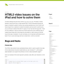 HTML5 video issues on the iPad and how to solve them
