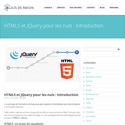 HTML5 et JQuery pour les nuls: introduction