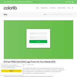 50 Free HTML5 And CSS3 Login Form For Your Website 2016 - Colorlib50 Free HTML5 And CSS3 Login Form For Your Website
