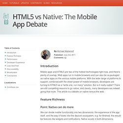 HTML5 vs Native: The Mobile App Debate