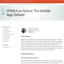 HTML5 vs Native: The Mobile App Debate