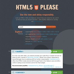 HTML5 Please - Use the new and shiny responsibly
