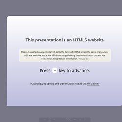 Google: HTML5 Rocks presentation