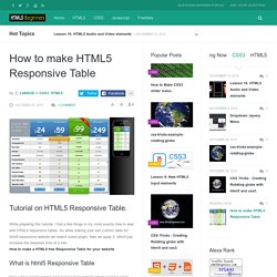 HTML5 responsive table tutorial