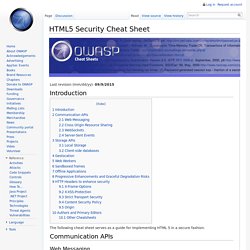 HTML5 Security Cheat Sheet