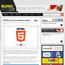 HTML5, où en sommes-nous ?