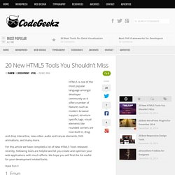 20 New HTML5 Tools You Shouldn't Miss