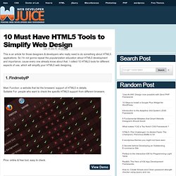 10 Must Have HTML5 Tools to Simplify Web Design