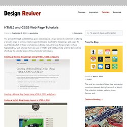 HTML5 and CSS3 Web Page Tutorials