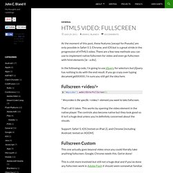 HTML5 Video: Fullscreen