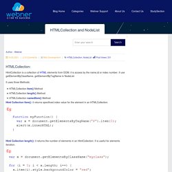 HTMLCollection Elements and NodeList Collection