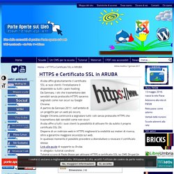 HTTPS e Certificato SSL in ARUBA
