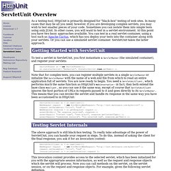 HttpUnit ServletUnit Overview