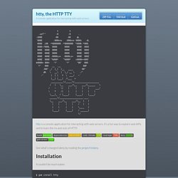 htty, the HTTP TTY by htty