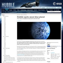 Hubble spots azure blue planet