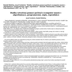 Hudba vytvořená pomocí počítače