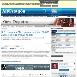 S.D. Huesca y BM. Huesca recibirán 80.000 euros y el C.B. Peñas 70.000