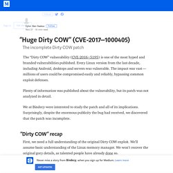 “Huge Dirty COW” (CVE-2017–1000405) – Bindecy