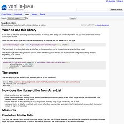 HugeCollections - vanilla-java - Library to support collections with millions or billions of entries. - Vanilla Java Libraries