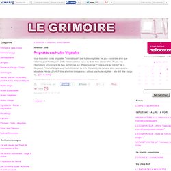 HUILES VEGETALES - LE GRIMOIRE