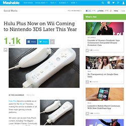 Hulu Plus Now on Wii and Coming to Nintendo 3DS Later This Year