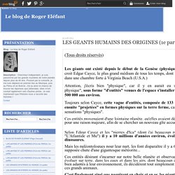 LES GEANTS HUMAINS DES ORIGINES (1e partie) - Le blog de Roger Eléfant