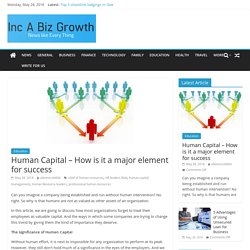 Human Capital – How is it a major element for success