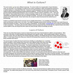Human Culture:  What is Culture?