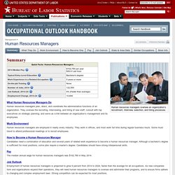 Human Resources Managers : Occupational Outlook Handbook: