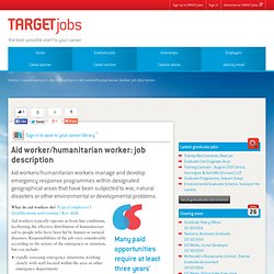 Aid worker/humanitarian worker: job description
