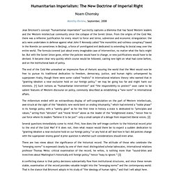 Humanitarian Imperialism: The New Doctrine of Imperial Right