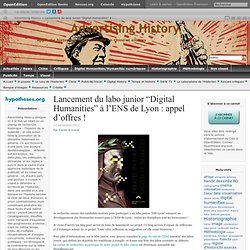 10 – Lancement du labo junior “Digital Humanities” à l’ENS de Lyon