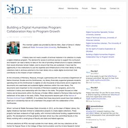 Building a Digital Humanities Program: Collaboration Key to Program Growth
