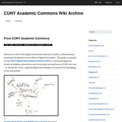 La CUNY Digital Humanities Guía de recursos - CUNY Commons Académico