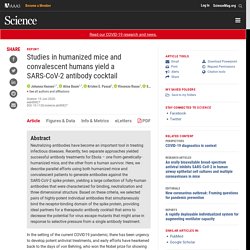 Studies in humanized mice and convalescent humans yield a SARS-CoV-2 antibody cocktail