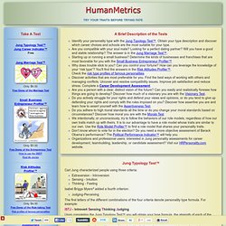 Personality test based on Jung - Myers-Briggs typology