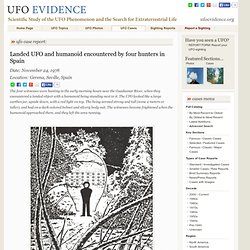 Landed UFO and humanoid encountered by four hunters in Spain - Gerena, Seville, Spain - November 24, 1978