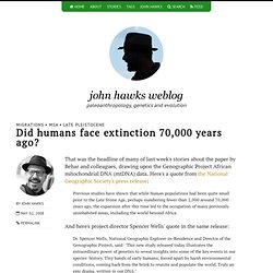 Did humans face extinction 70,000 years ago?