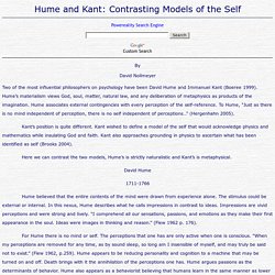 Hume and Kant: Contrasting Models of the Self