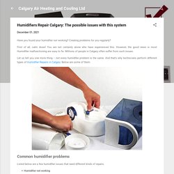 Humidifiers Repair Calgary: The possible issues with this system