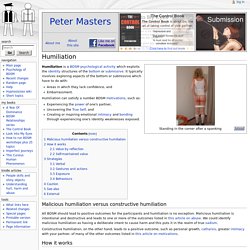 Humiliation - PeterMastersWiki