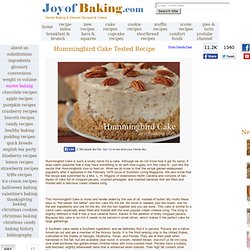 Hummingbird Cake Recipe