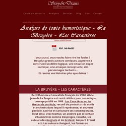 ➤︎ Analyse de texte humoristique - La Bruyère - Les Caractères