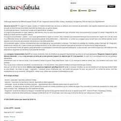 Acta est Fabula - Un regard critique et/ou humoristique sur l'actualité fantasy