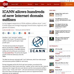 ICANN allows hundreds of new Internet domain suffixes