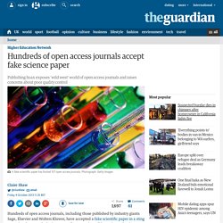 Hundreds of open access journals accept fake science paper